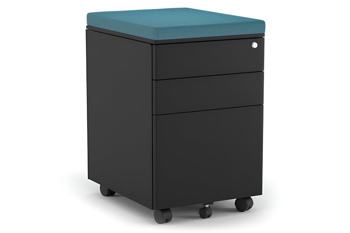 Mobile Pedestal with Filing Drawers Metal Jasonl black blue 