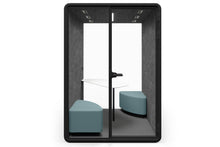  - Nest 2 Person Meeting Booth with Diagonal Table [Echo Panel] - 1