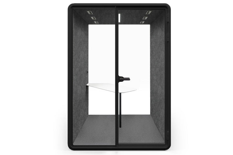 Nest 2 Person Meeting Booth with Diagonal Table [Echo Panel] Jasonl black dark grey none