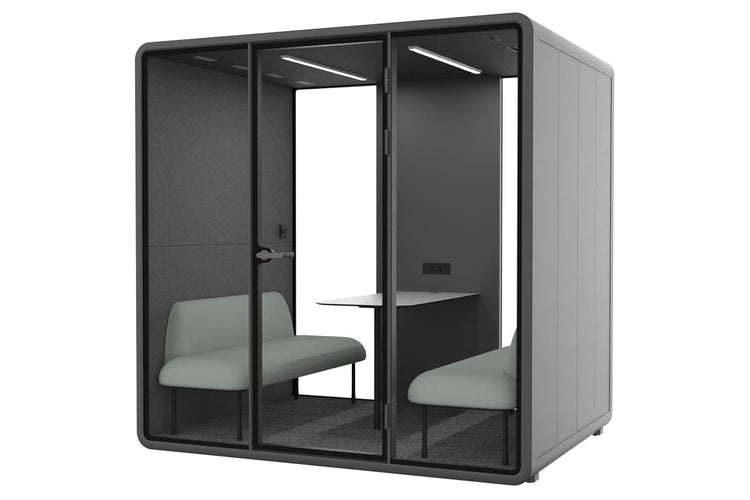 Nest 4 Person Meeting Booth [Echo Panel] Jasonl black dark grey green