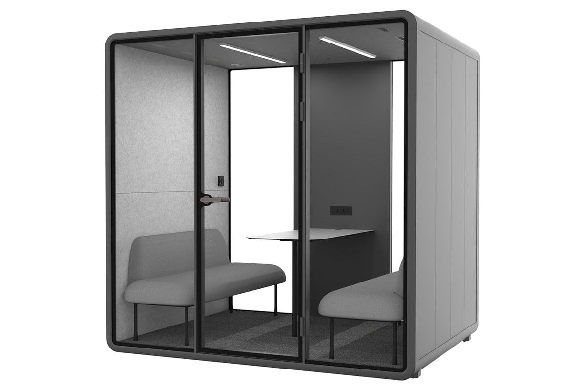 Nest 4 Person Meeting Booth [Echo Panel] Jasonl black light grey grey