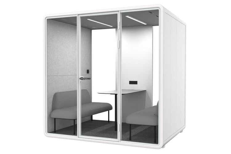 Nest 4 Person Meeting Booth [Echo Panel] Jasonl white light grey grey