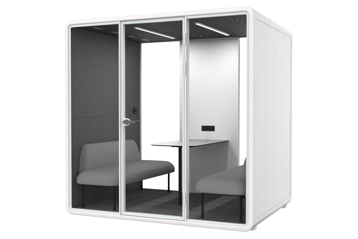 Nest 4 Person Meeting Booth [Echo Panel] Jasonl white dark grey grey