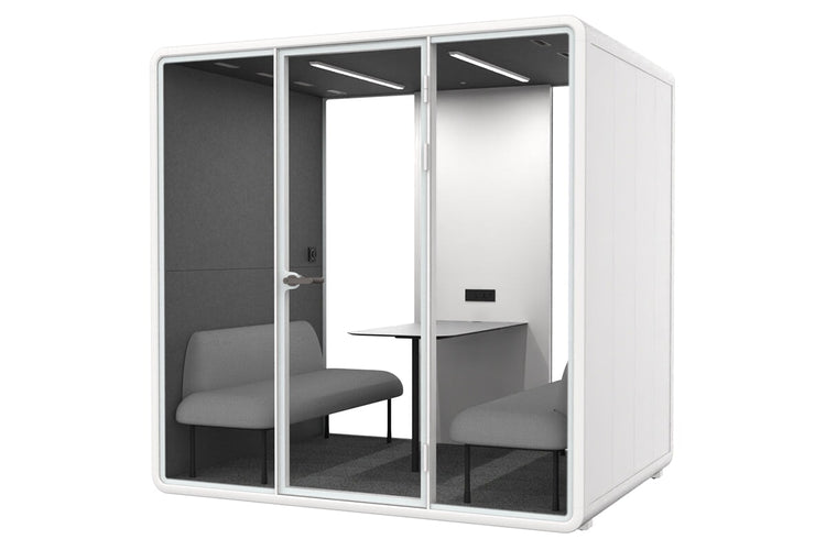 Nest 4 Person Meeting Booth [Echo Panel] Jasonl white dark grey grey