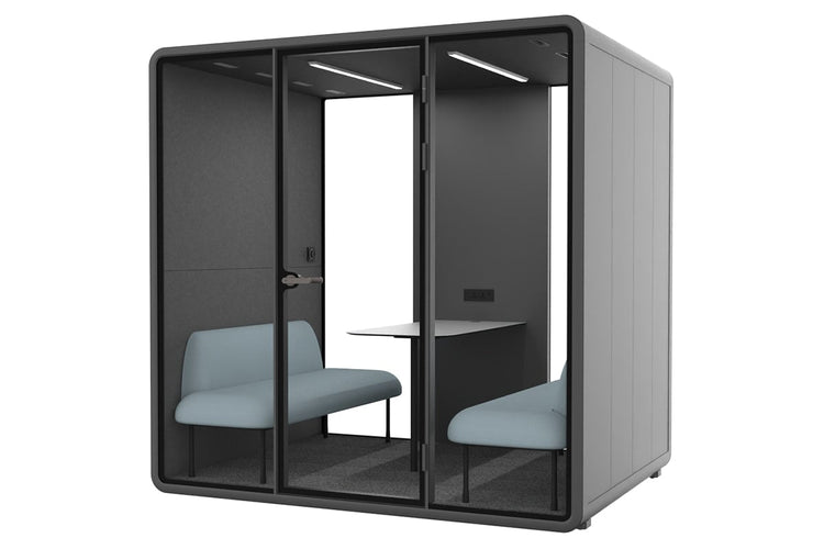 Nest 4 Person Meeting Booth [Echo Panel] Jasonl black dark grey blue