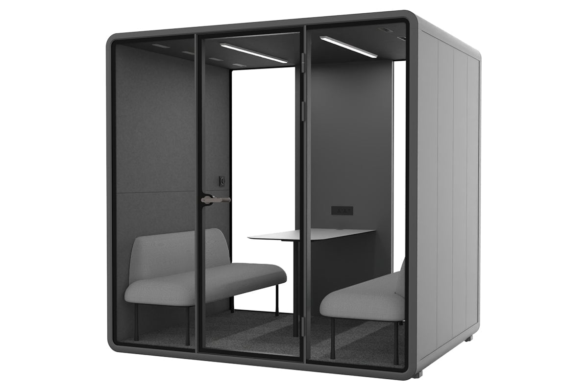 Nest 4 Person Meeting Booth [Echo Panel] Jasonl black dark grey grey