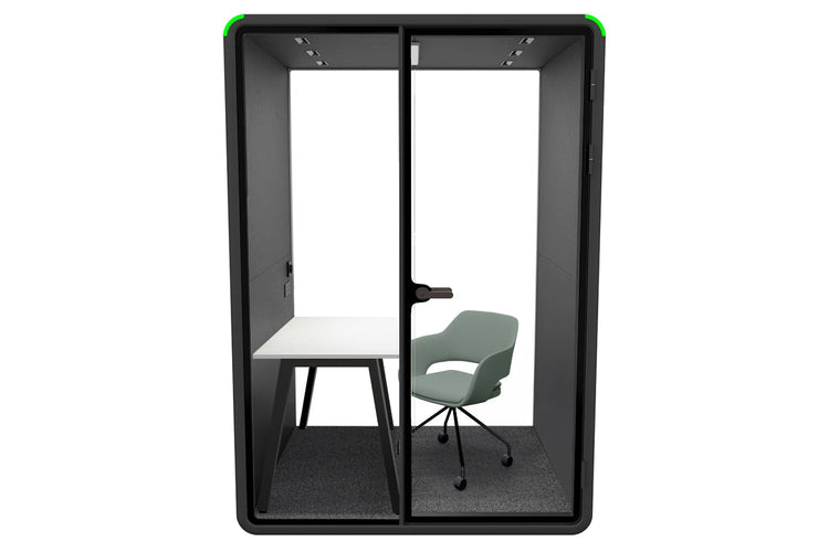 Nest Room Booth with Quadro A Table [Echo Panel] Jasonl black dark grey green