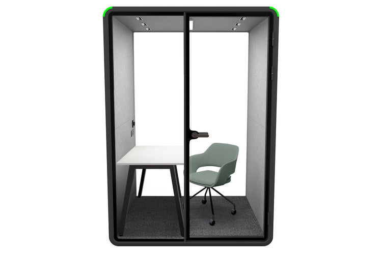 Nest Room Booth with Quadro A Table [Echo Panel] Jasonl black light grey green