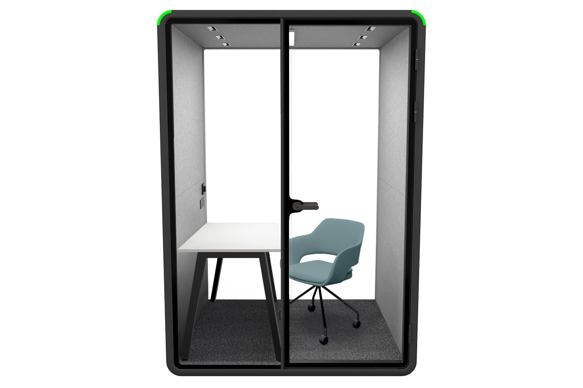 Nest Room Booth with Quadro A Table [Echo Panel] Jasonl black light grey blue