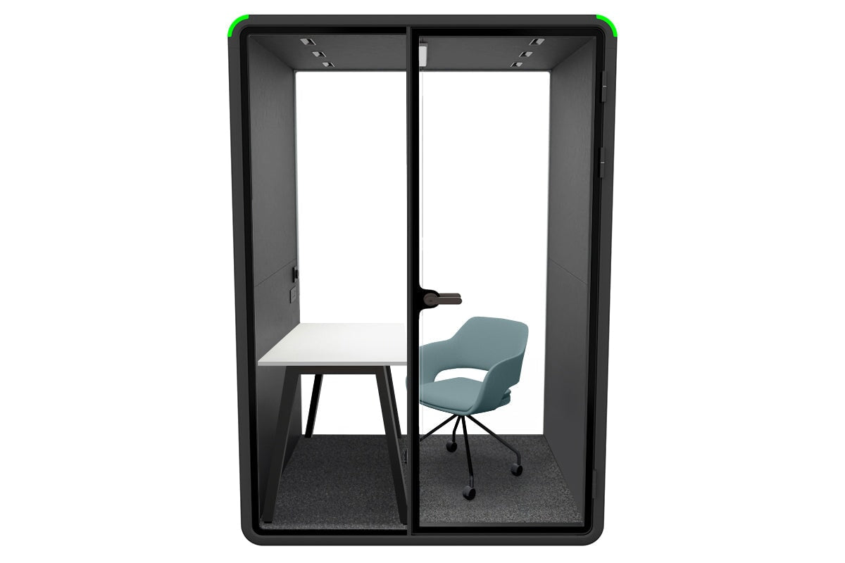 Nest Room Booth with Quadro A Table [Echo Panel] Jasonl black dark grey blue