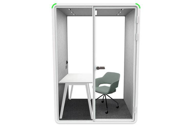 Nest Room Booth with Quadro A Table [Echo Panel] Jasonl white light grey green