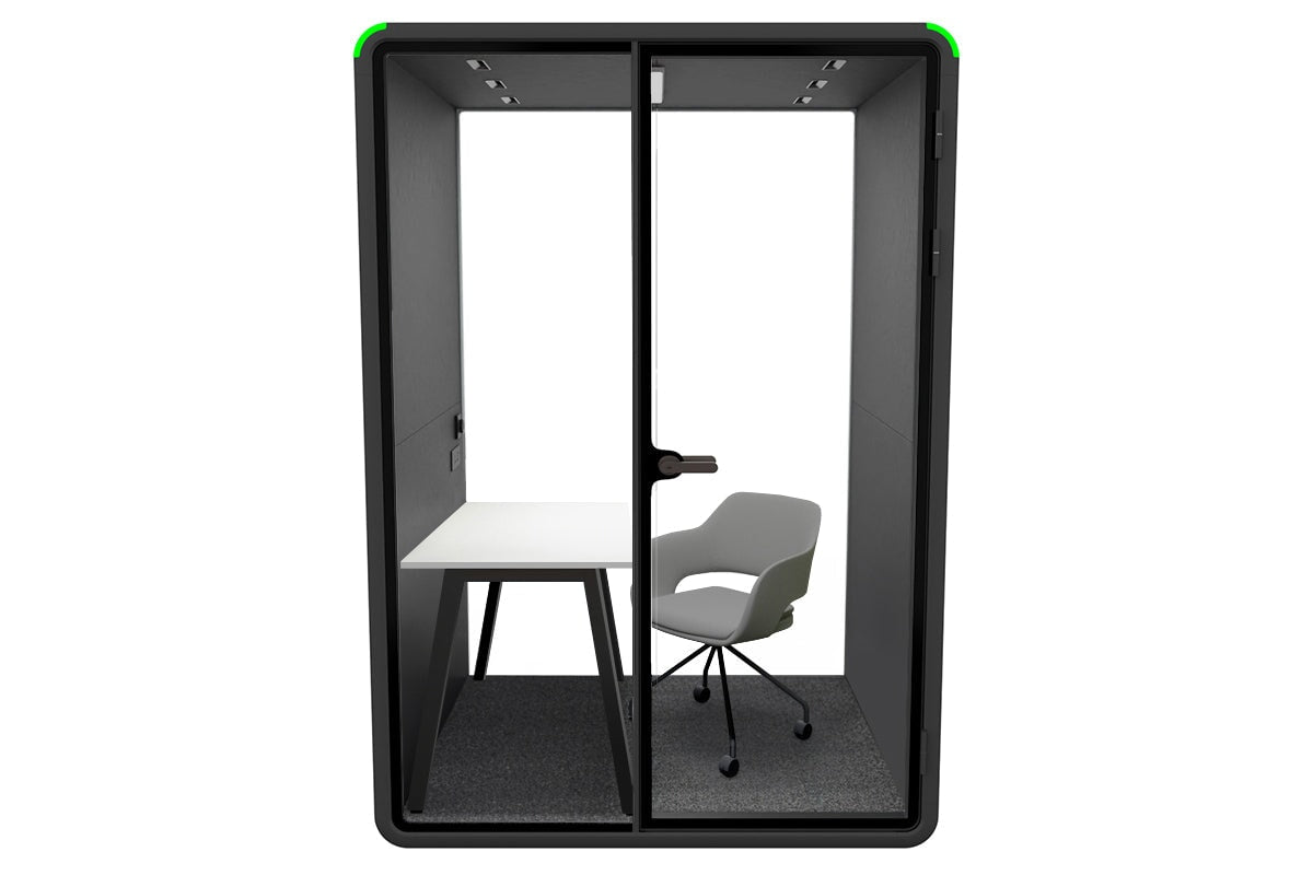 Nest Room Booth with Quadro A Table [Echo Panel] Jasonl black dark grey grey