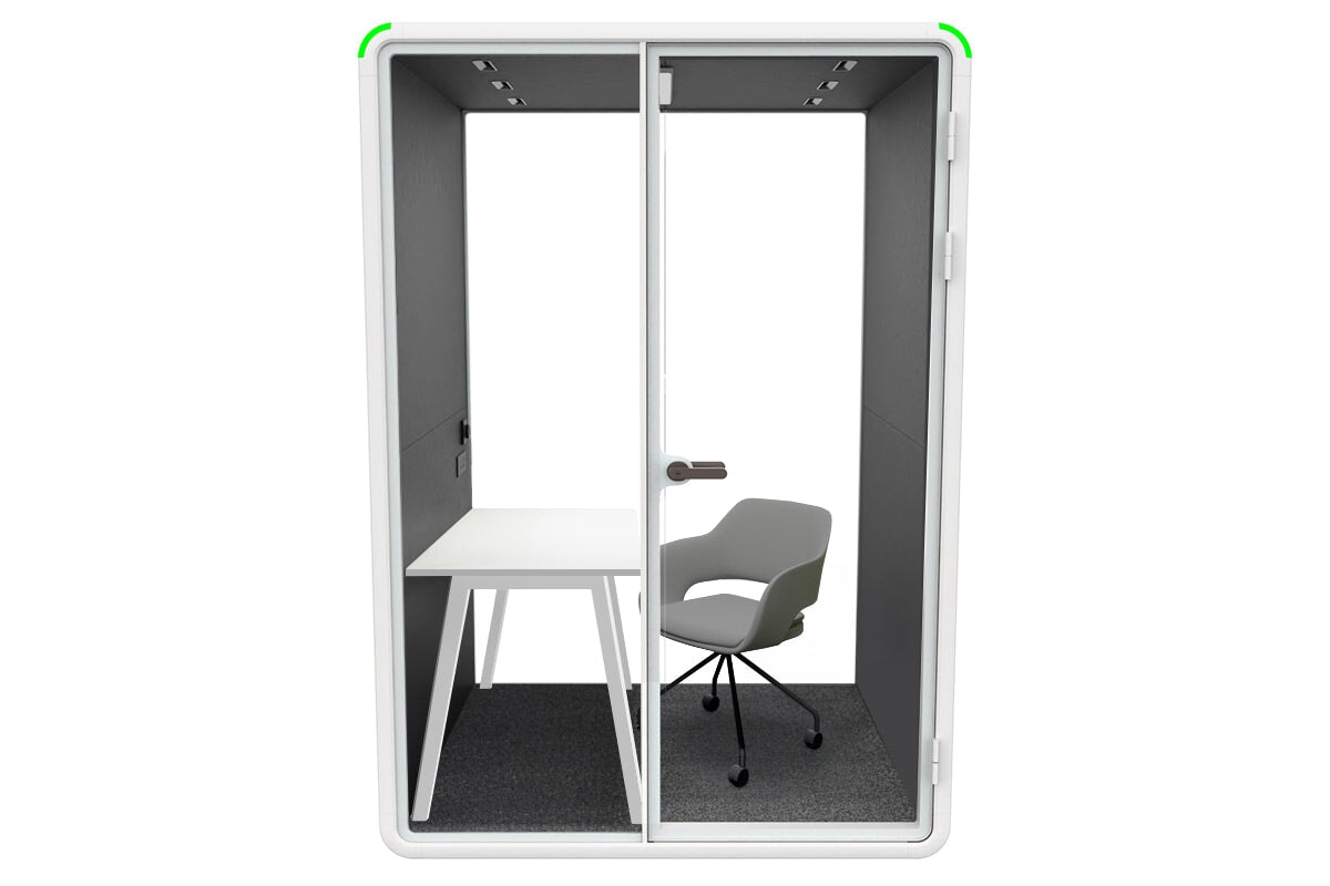 Nest Room Booth with Quadro A Table [Echo Panel] Jasonl white dark grey grey