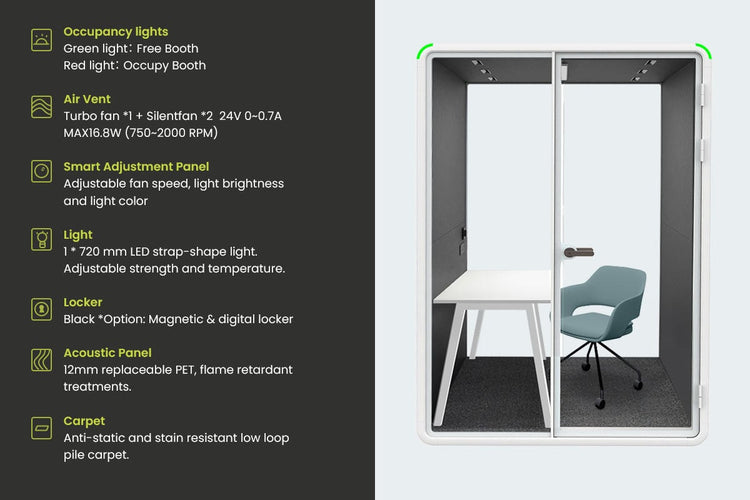 Nest Room Booth with Quadro A Table [Echo Panel With Fabric] Jasonl 