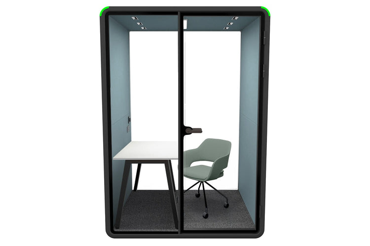 Nest Room Booth with Quadro A Table [Echo Panel With Fabric] Jasonl black blue fabric green