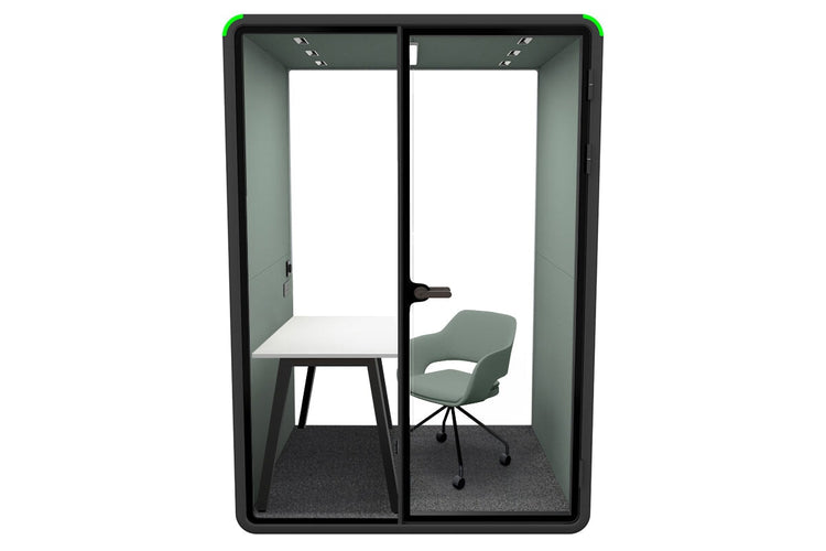 Nest Room Booth with Quadro A Table [Echo Panel With Fabric] Jasonl black green fabric green