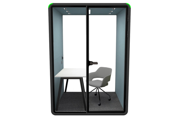 Nest Room Booth with Quadro A Table [Echo Panel With Fabric] Jasonl black blue fabric grey