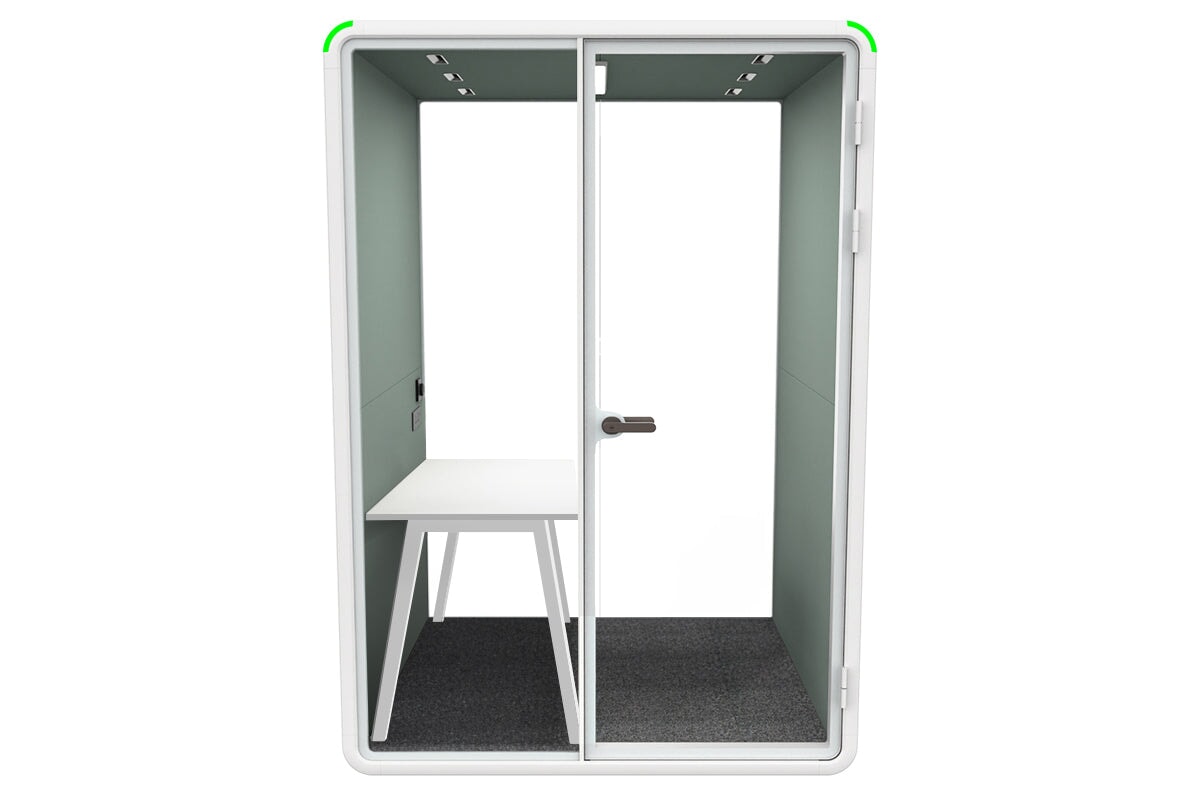 Nest Room Booth with Quadro A Table [Echo Panel With Fabric] Jasonl white green fabric none