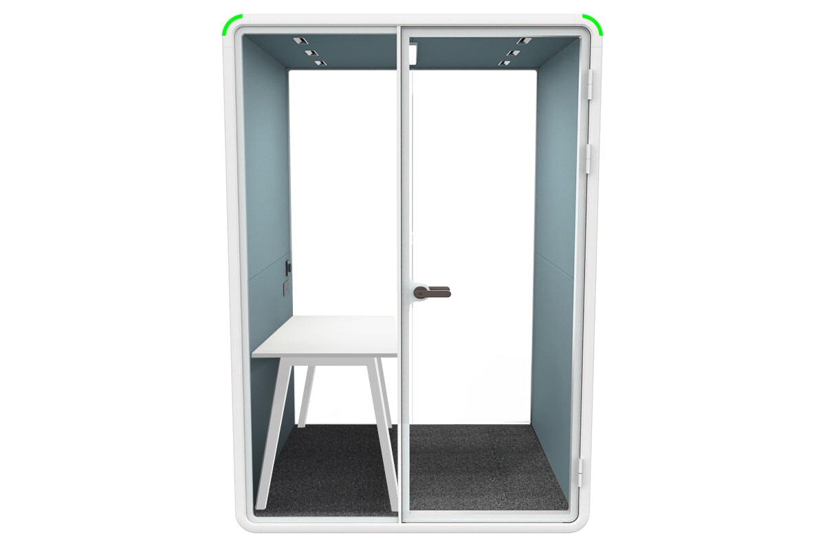 Nest Room Booth with Quadro A Table [Echo Panel With Fabric] Jasonl white blue fabric none