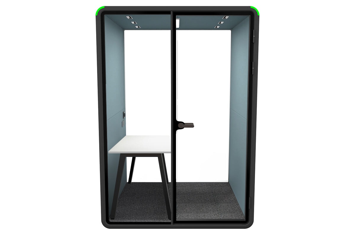 Nest Room Booth with Quadro A Table [Echo Panel With Fabric] Jasonl black blue fabric none