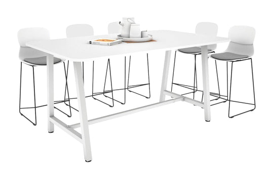 Quadro A Legs Counter Table with Rounded Corners [1800L x 1100W with Rounded Corners] Jasonl white leg white none