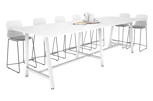 Quadro A Legs Counter Table with Rounded Corners [3200L x 1100W with Rounded Corners] Jasonl white leg white none