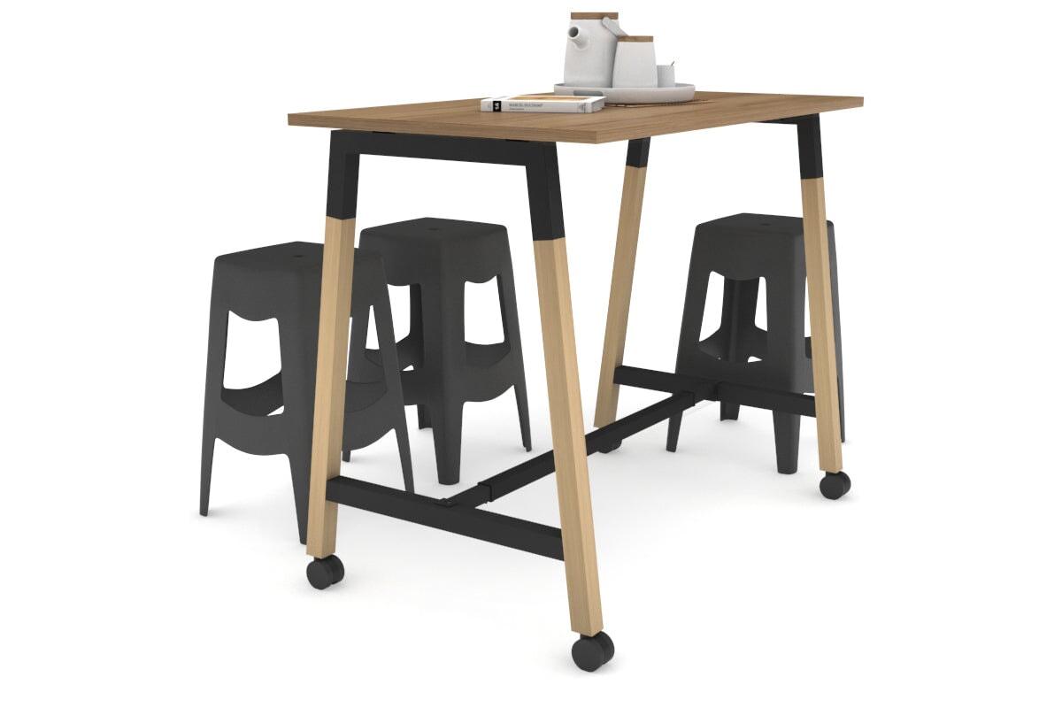 Quadro A Legs Counter Table Wood Legs Cross Beam - 925H [1400L x 700W] Jasonl black leg salvage oak wheels