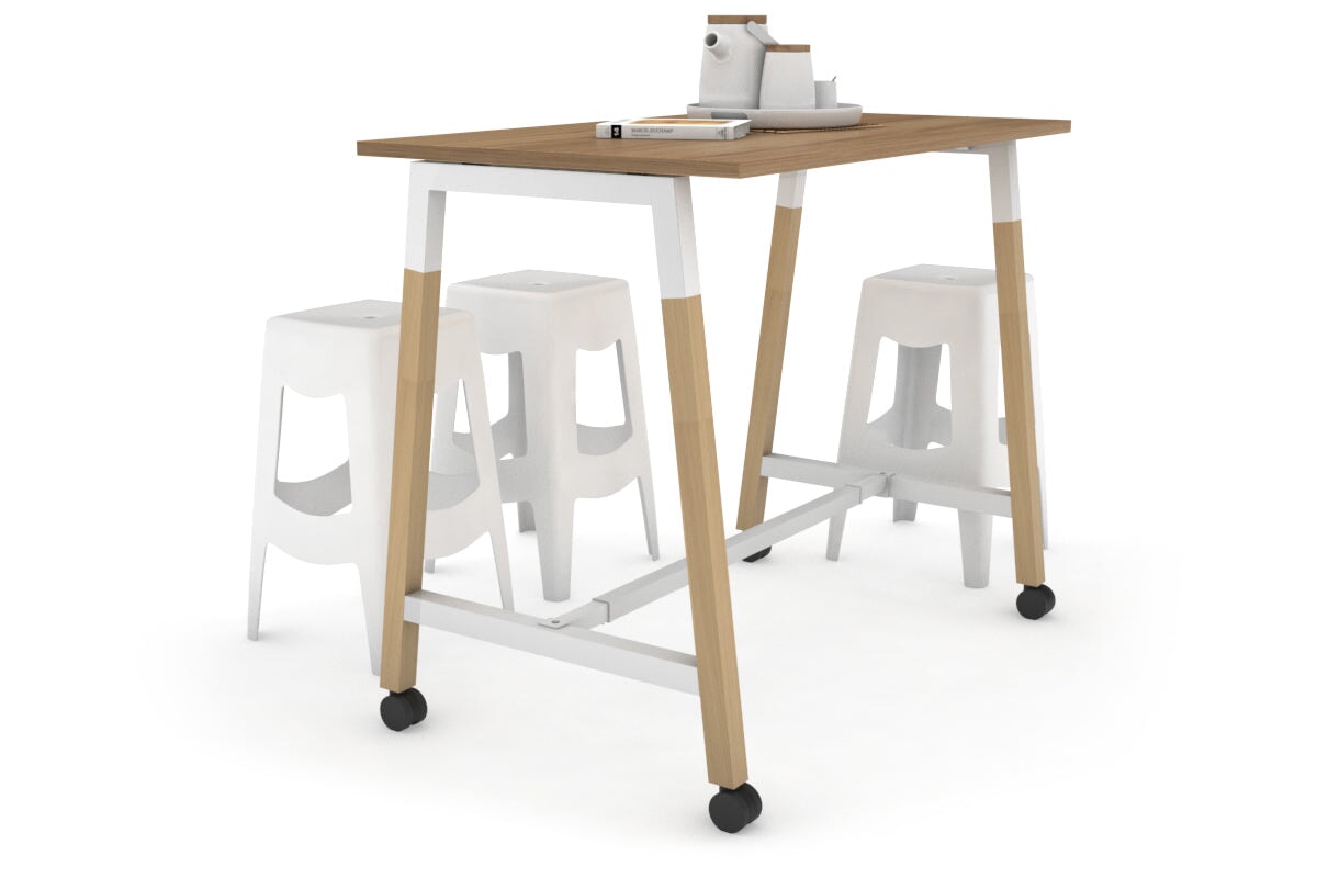 Quadro A Legs Counter Table Wood Legs Cross Beam - 925H [1400L x 700W] Jasonl white leg salvage oak wheels