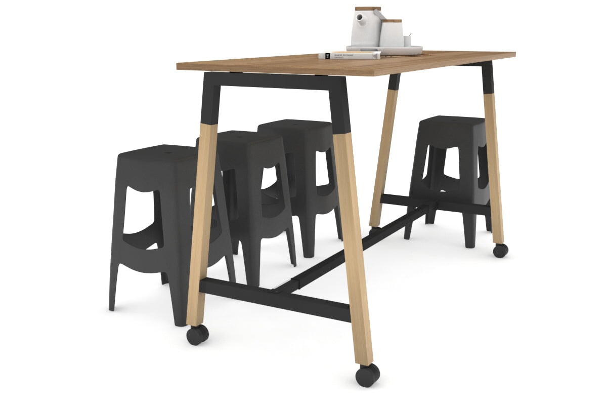 Quadro A Legs Counter Table Wood Legs Cross Beam - 925H [1800L x 700W] Jasonl black leg salvage oak wheels