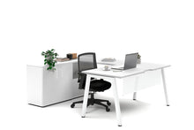  - Quadro A Legs L-Shaped Executive Setting - White Legs [1600L x 1800W with Cable Scallop] - 1