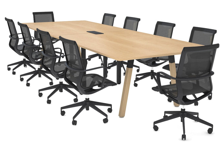 Quadro A Legs Modern Boardroom Table Wood Legs - Rounded Corners [3200L x 1100W with Rounded Corners] Jasonl 