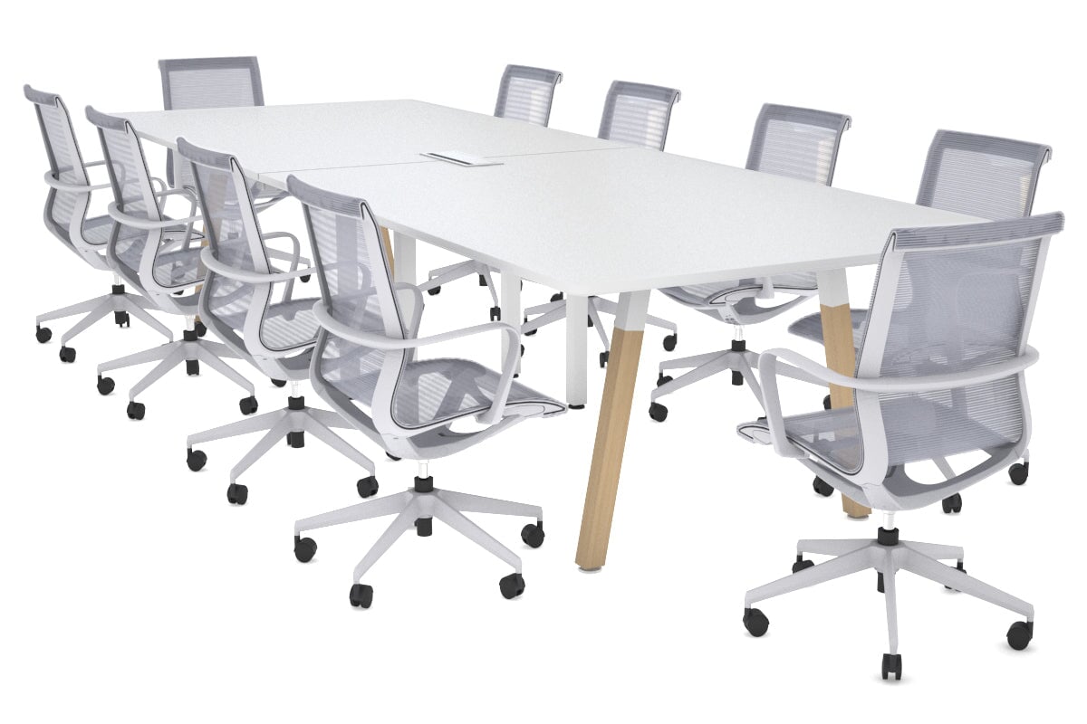 Quadro A Legs Modern Boardroom Table Wood Legs - Rounded Corners [3200L x 1100W with Rounded Corners] Jasonl 