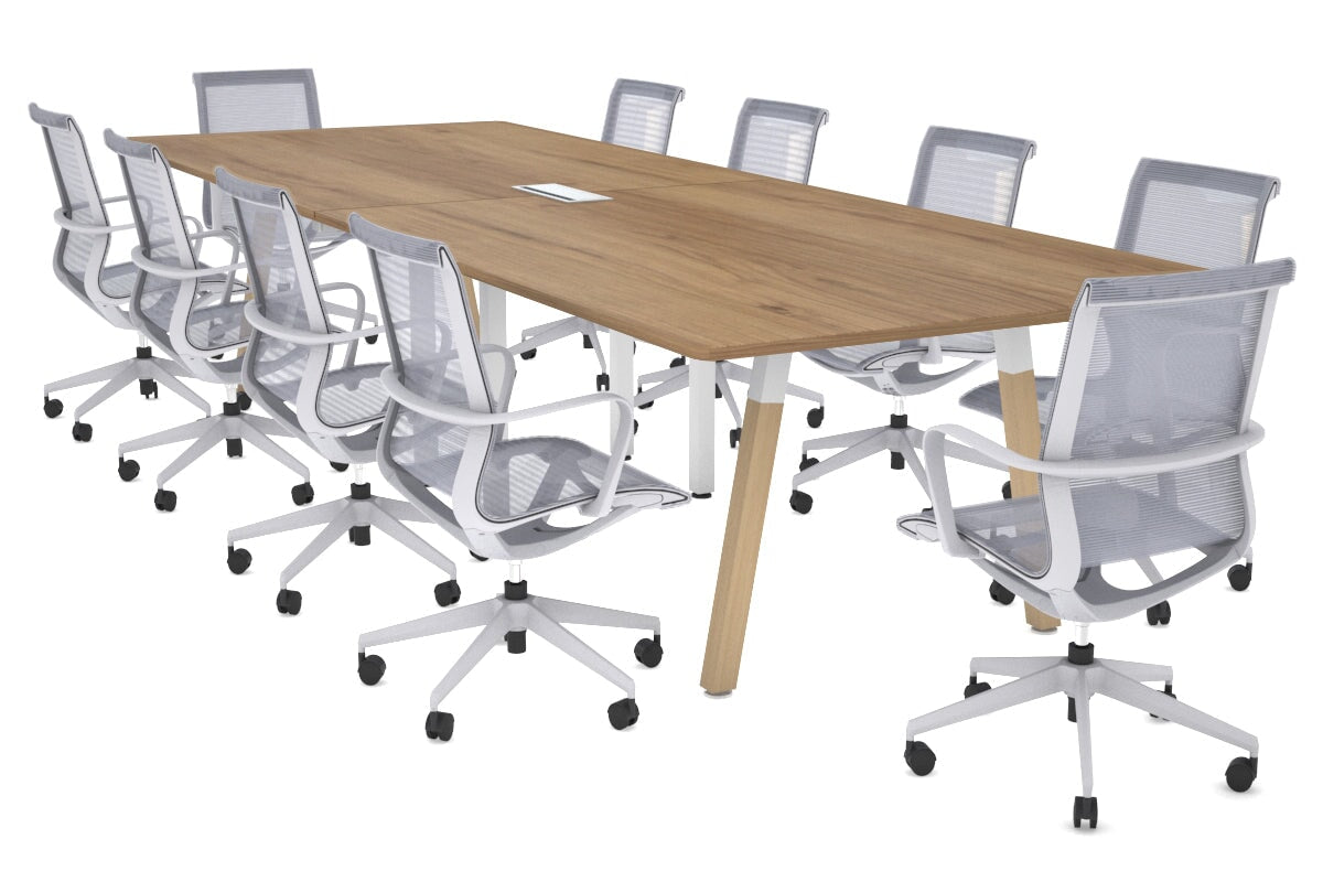 Quadro A Legs Modern Boardroom Table Wood Legs - Rounded Corners [3200L x 1100W with Rounded Corners] Jasonl 