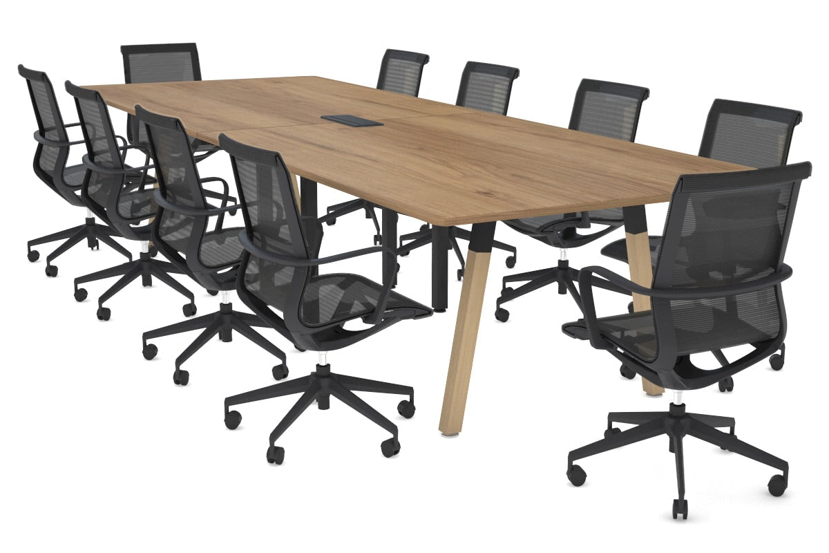 Quadro A Legs Modern Boardroom Table Wood Legs - Rounded Corners [3200L x 1100W with Rounded Corners] Jasonl 