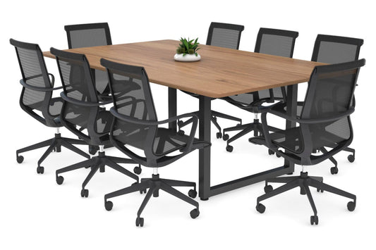 Quadro Loop Legs Modern Boardroom Table - Rounded Corners [1800L x 1100W with Rounded Corners] Jasonl black leg salvage oak 