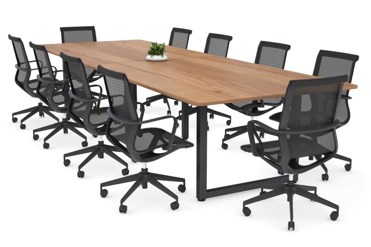 Quadro Loop Legs Modern Boardroom Table - Rounded Corners [3200L x 1100W with Rounded Corners] Jasonl black leg salvage oak none