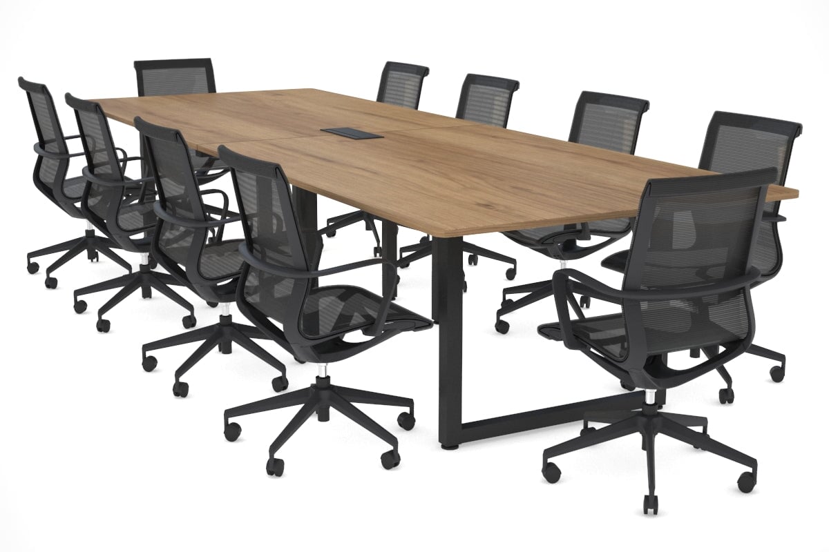 Quadro Loop Legs Modern Boardroom Table - Rounded Corners [3200L x 1100W with Rounded Corners] Jasonl black leg salvage oak power box