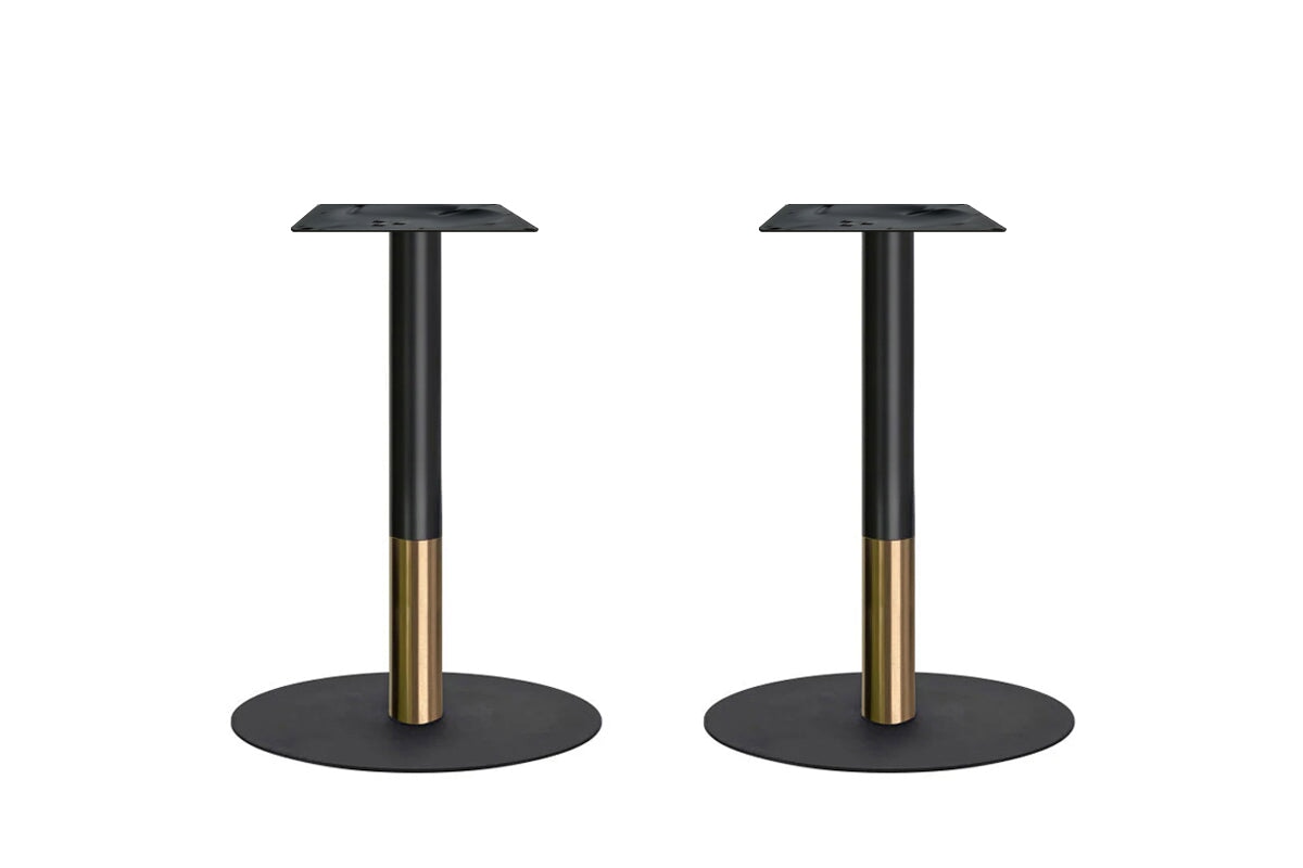 Rivoli Cafe Table - Black/Rose Gold - Black Disc Base [1200L x 700W] Jasonl none 