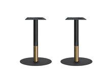  - Rivoli Cafe Table - Black/Rose Gold - Black Disc Base [1200L x 700W] - 1