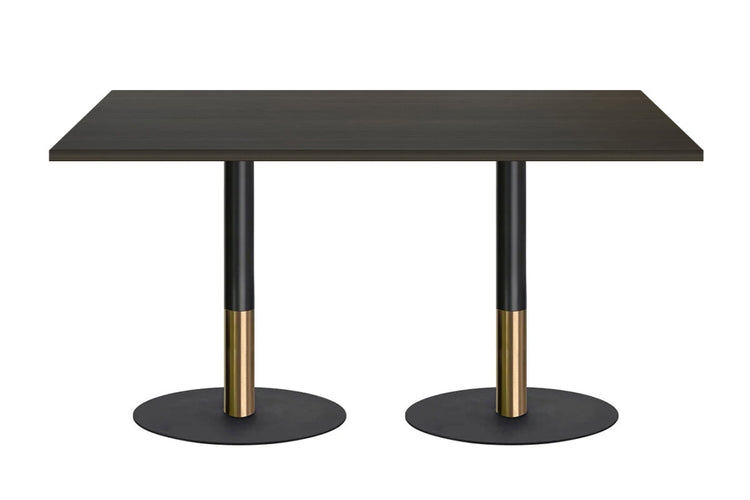 Rivoli Cafe Table - Black/Rose Gold - Black Disc Base [1200L x 700W] Jasonl dark oak 