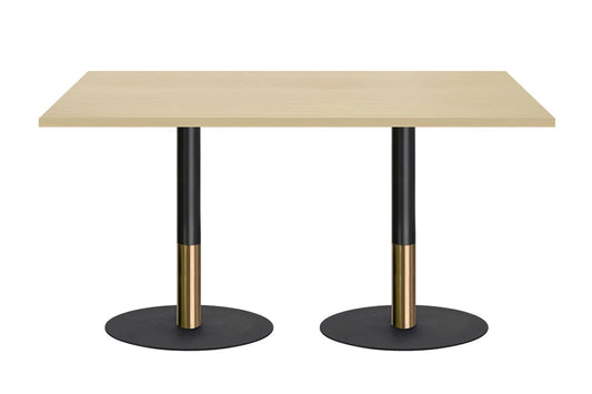 Rivoli Cafe Table - Black/Rose Gold - Black Disc Base [1200L x 700W] Jasonl maple 