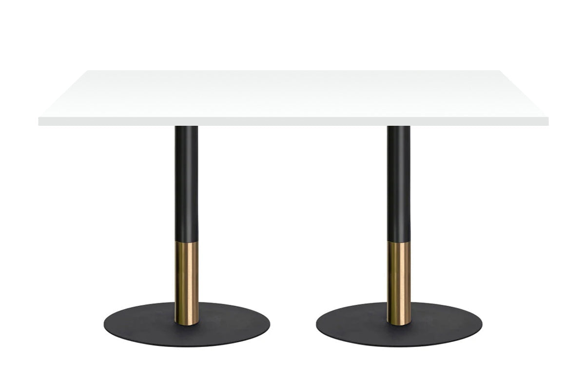 Rivoli Cafe Table - Black/Rose Gold - Black Disc Base [1200L x 700W] Jasonl white 