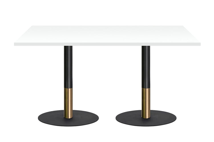 Rivoli Cafe Table - Black/Rose Gold - Black Disc Base [1200L x 700W] Jasonl white 