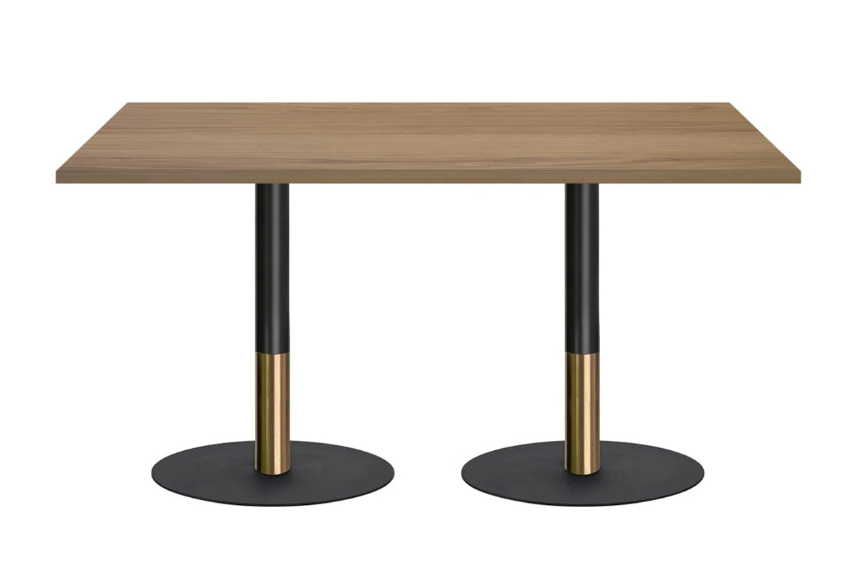 Rivoli Cafe Table - Black/Rose Gold - Black Disc Base [1200L x 700W] Jasonl salvage oak 