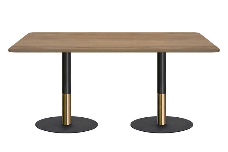 Rivoli Cafe Table - Black/Rose Gold - Black Disc Base Rounded Corners [1800L x 1100W with Rounded Corners] Jasonl salvage oak 