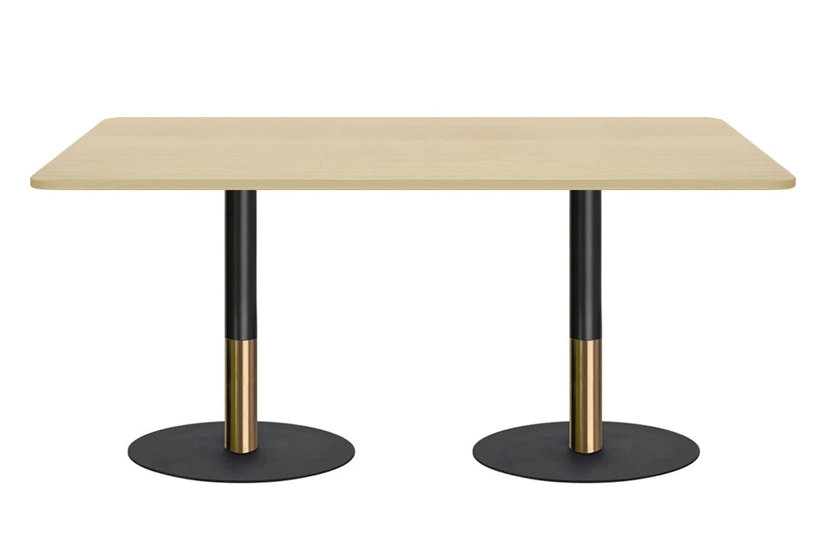 Rivoli Cafe Table - Black/Rose Gold - Black Disc Base Rounded Corners [1800L x 1100W with Rounded Corners] Jasonl maple 