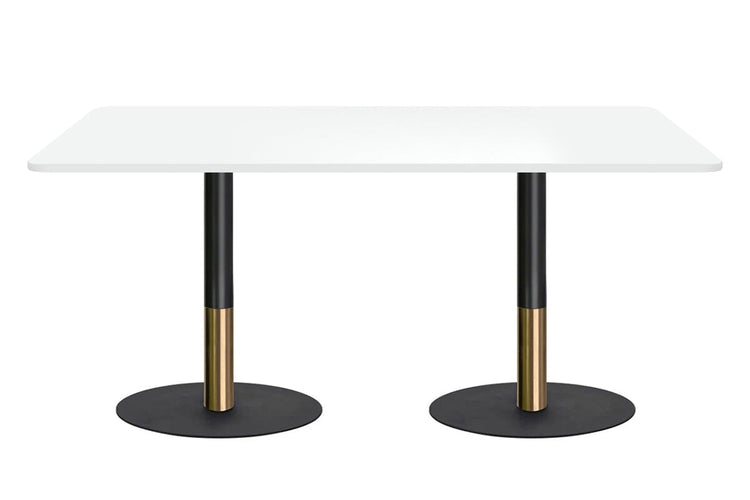 Rivoli Cafe Table - Black/Rose Gold - Black Disc Base Rounded Corners [1800L x 1100W with Rounded Corners] Jasonl white 