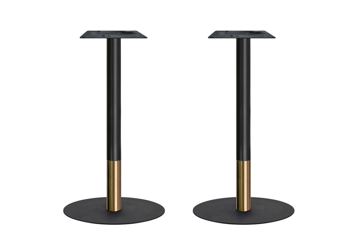 Rivoli Tall Bar/Counter Table - Black/Rose Gold - Black Disc Base [1200L x 700W] Jasonl none 