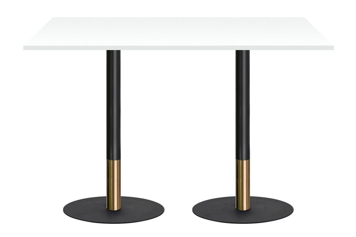 Rivoli Tall Bar/Counter Table - Black/Rose Gold - Black Disc Base [1200L x 700W] Jasonl white 