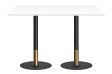  - Rivoli Tall Bar/Counter Table - Black/Rose Gold - Black Disc Base [1200L x 700W] - 1